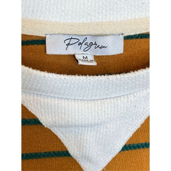 Polagram Striped Color Blocked Pull over Long Sleeve Sweater Shirt Women’s Size - Picture 2 of 8